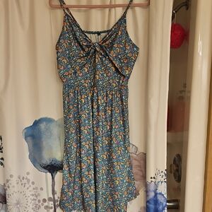 Chic Blue Floral Mini Dress